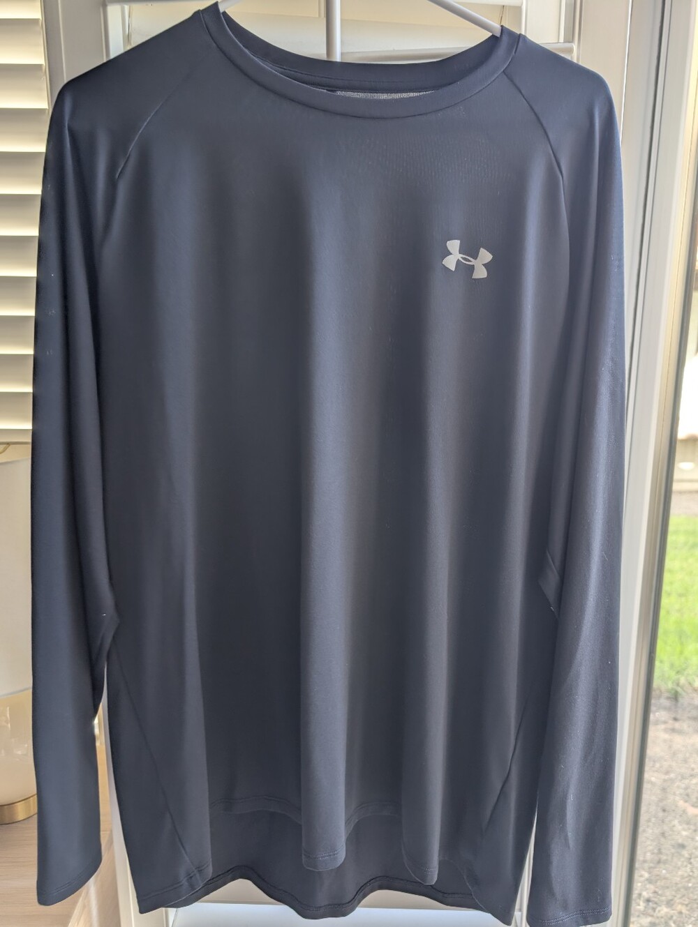 Under Armour Tech Long Sleeve Shirt Men's XL Black Loose Fit HeatGear
